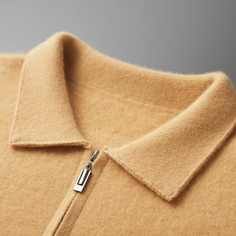 Men's Zip-Up Knit Sweater with Front Pockets | Savonti