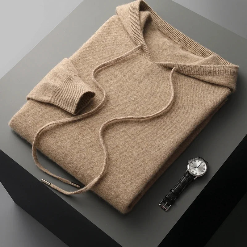 Men's Knitted Hoodie with Drawstring | Savoni