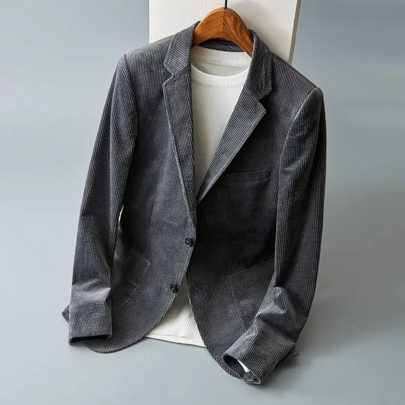 Men's Corduroy Blazer with Button Front | Savoni