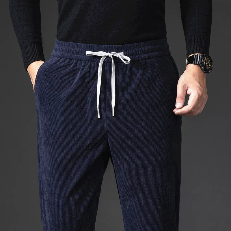 Men's Corduroy Trousers with Drawstring | Savoni