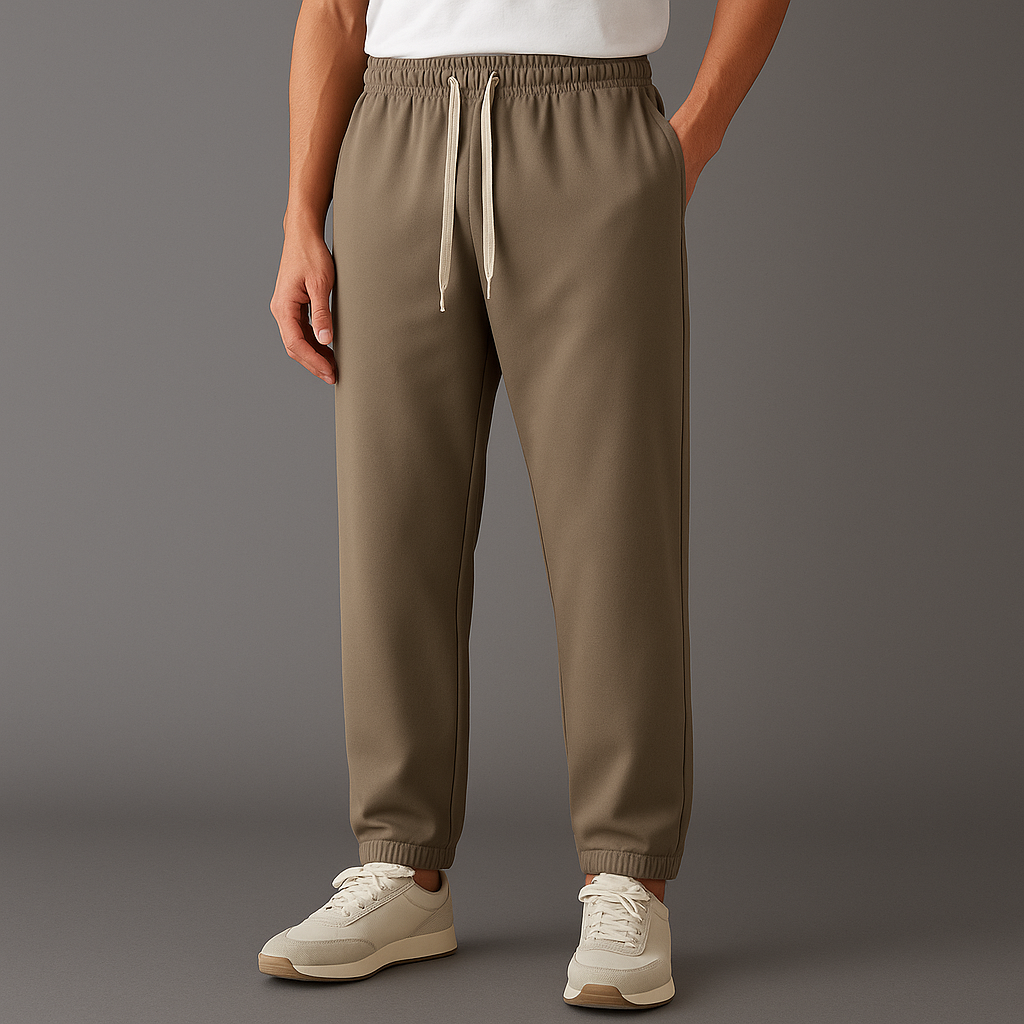 Men's Tapered Joggers with Drawstring Waist | Arden - Brown