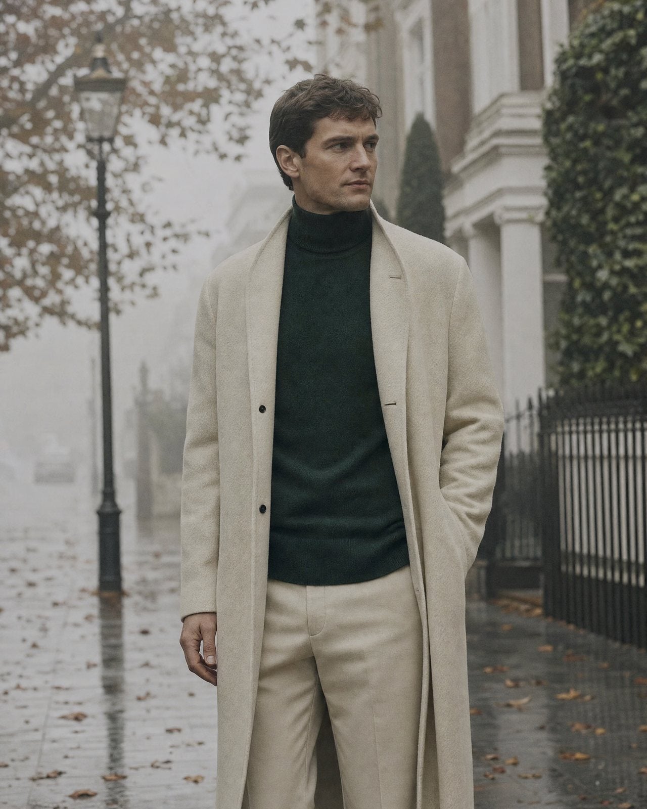 amahora editorial campaign - autumn morning on a London street, portrait