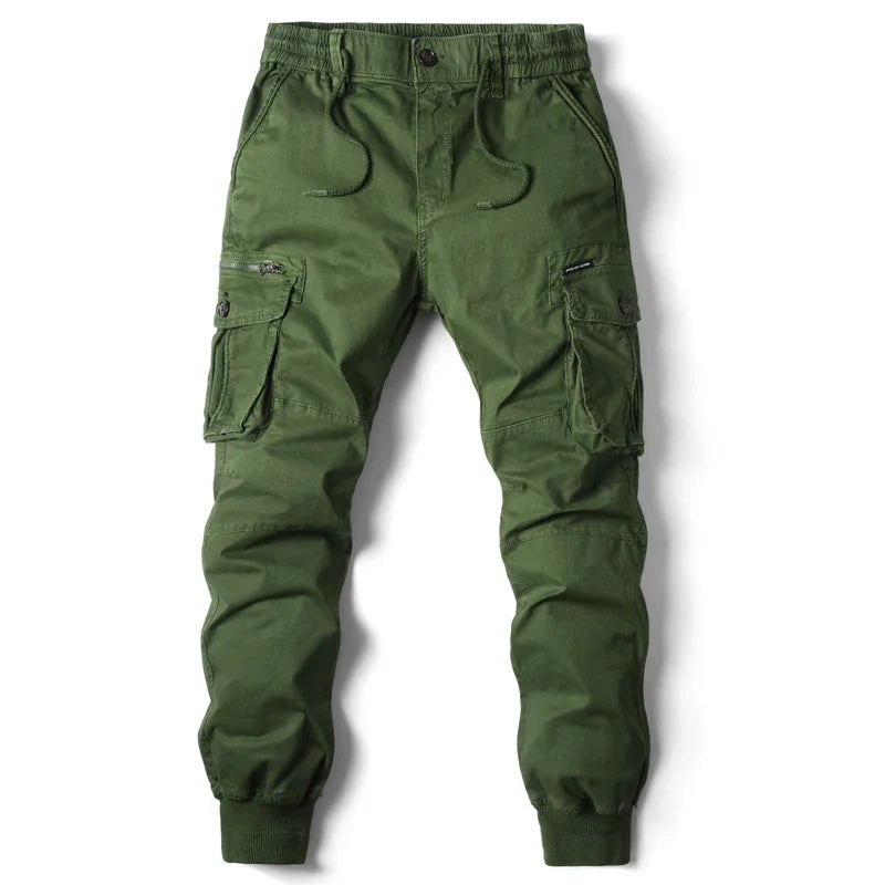 Men's Tapered Cargo Trousers with Drawstring Waist | Harrison - Green