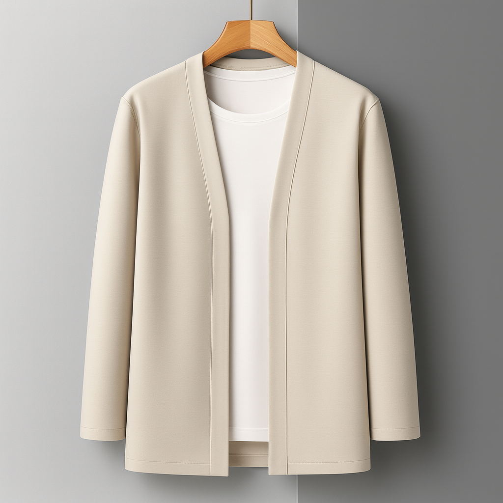 Men's Open Front Cardigan in Fine Knit | Savoni