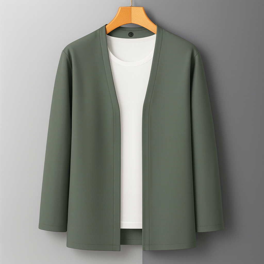 Men's Open Front Cardigan in Fine Knit | Savoni