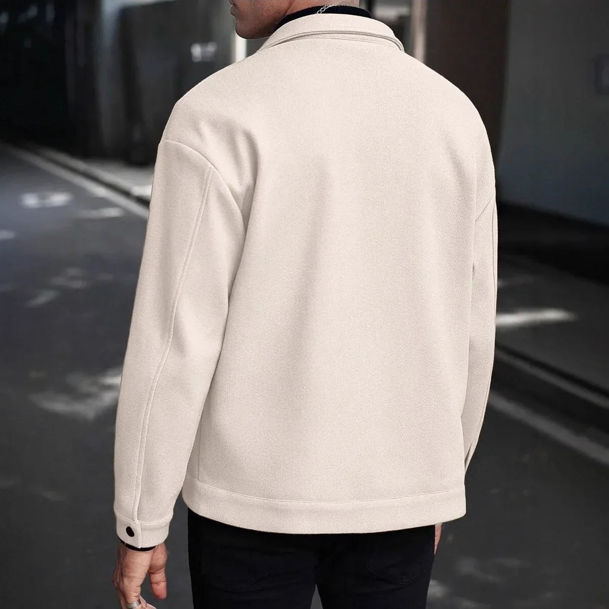 Men's Wool Look Jacket with Button Front | Savoni