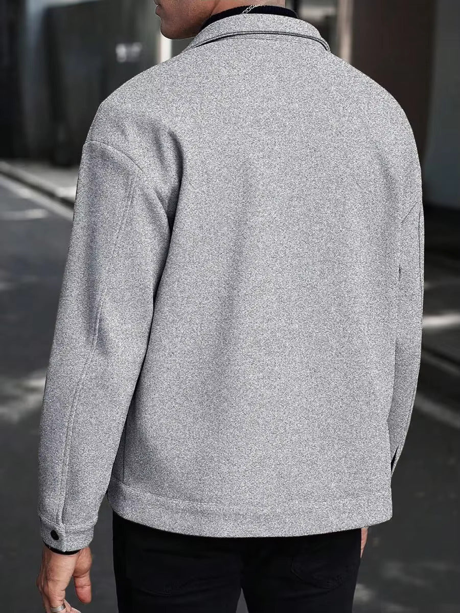 Men's Wool Look Jacket with Button Front | Savoni