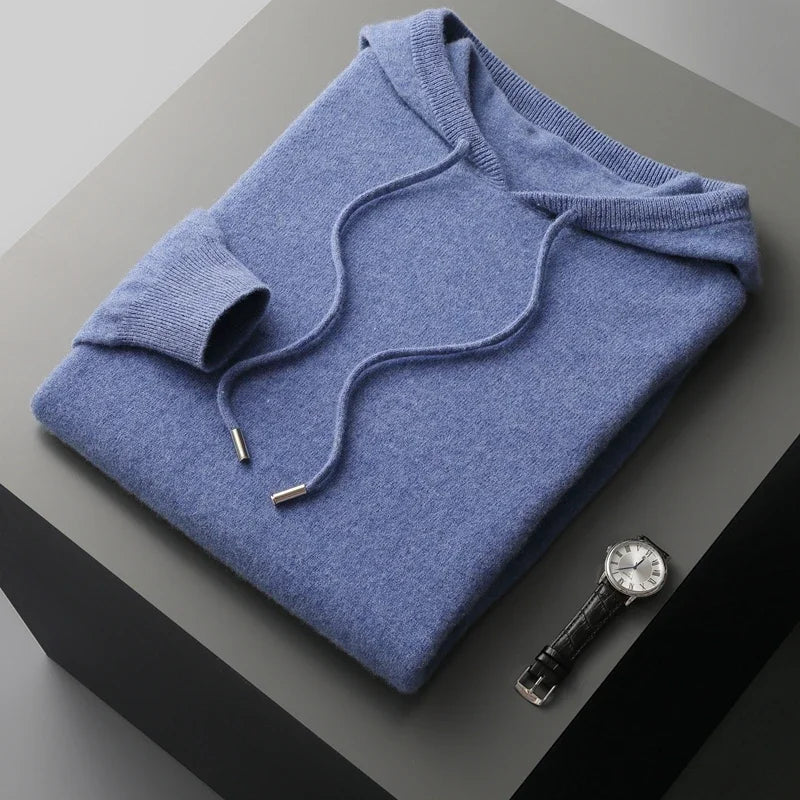 Men's Knitted Hoodie with Drawstring | Savoni