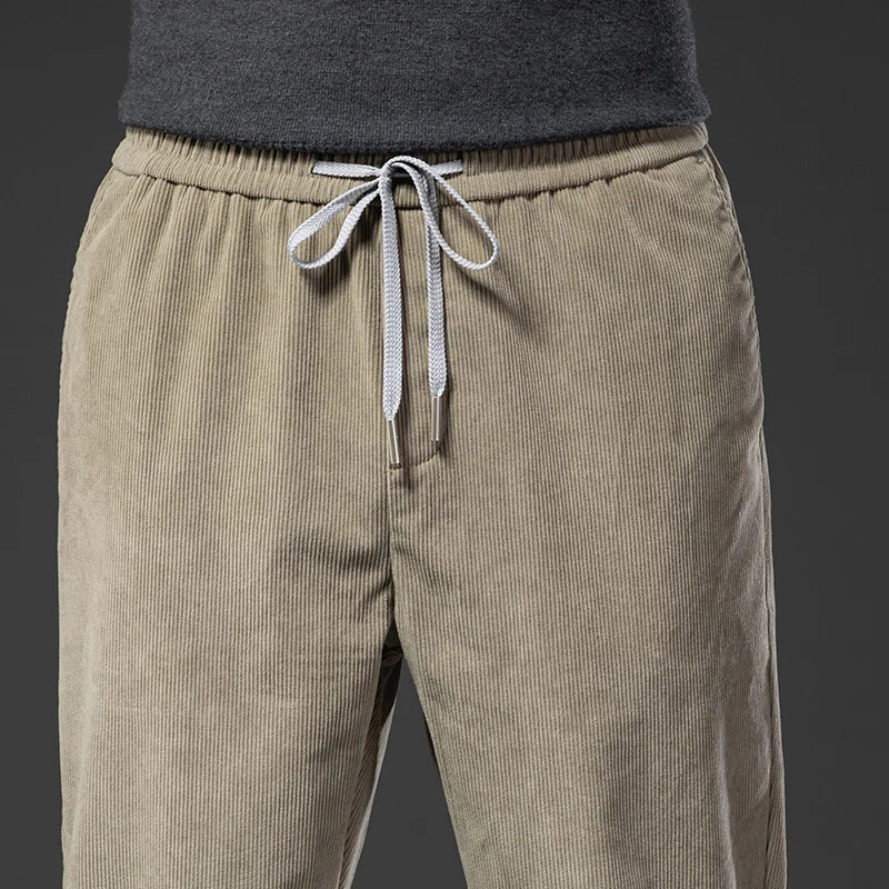 Men's Corduroy Trousers with Drawstring | Savoni