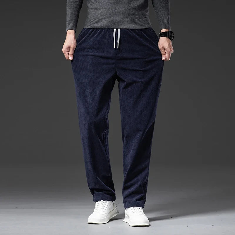 Men's Corduroy Trousers with Drawstring | Savoni