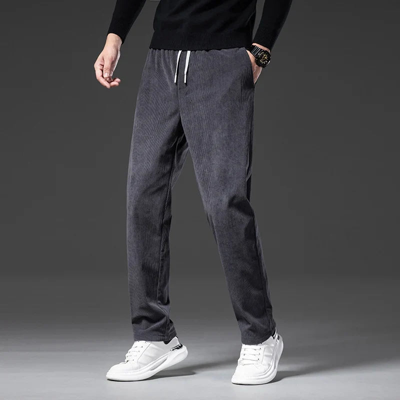 Men's Corduroy Trousers with Drawstring | Savoni