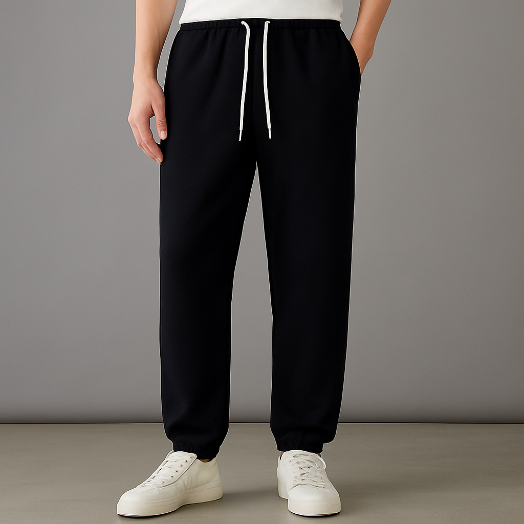 Men's Tapered Joggers with Drawstring Waist | Arden - Black