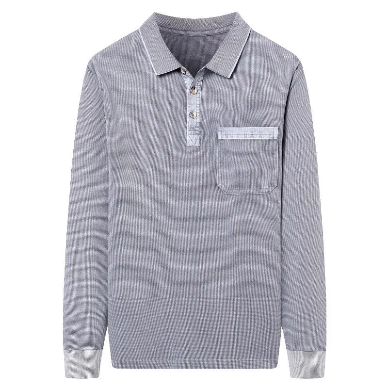 Men's Long Sleeve Polo with Chest Pocket | Savoni