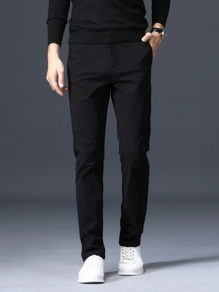Men's Slim Fit Trousers with Clean Front | Savoni