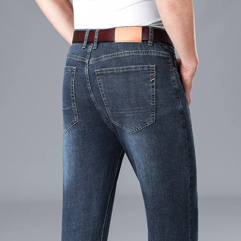 Men's Slim Fit Denim Jeans with Mid Rise | Harrison - Deep Navy