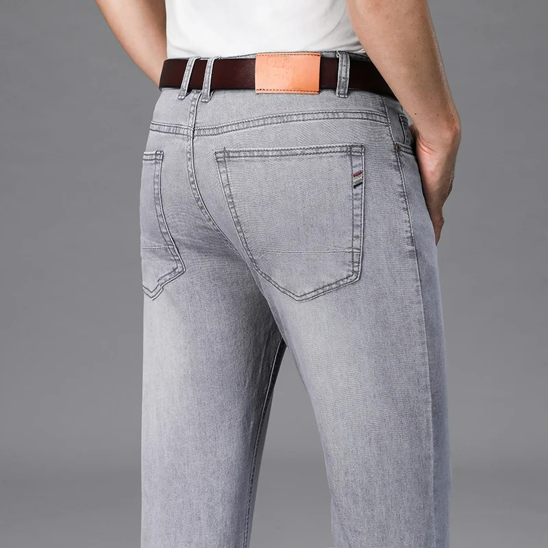 Men's Slim Fit Denim Jeans with Mid Rise | Harrison - Gray