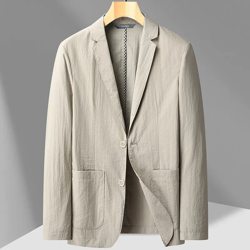 Men's Summer Blazer with Button Front | Savoni - Khaki