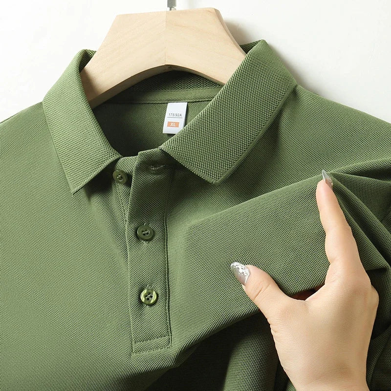 Men's Tailored Fit Polo Shirt with Ribbed Collar | Savoni