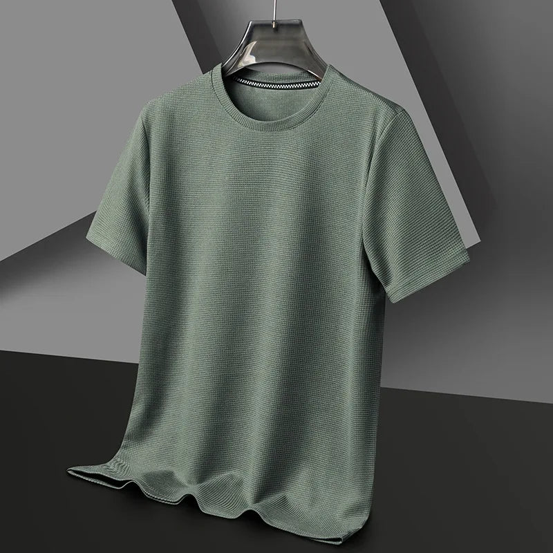 Men's Waffle Knit T-Shirt with Crew Neck | Mason - Green