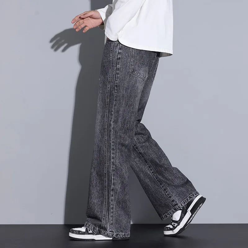 Men's Wide-Leg Denim Jeans with Drawstring | Arden