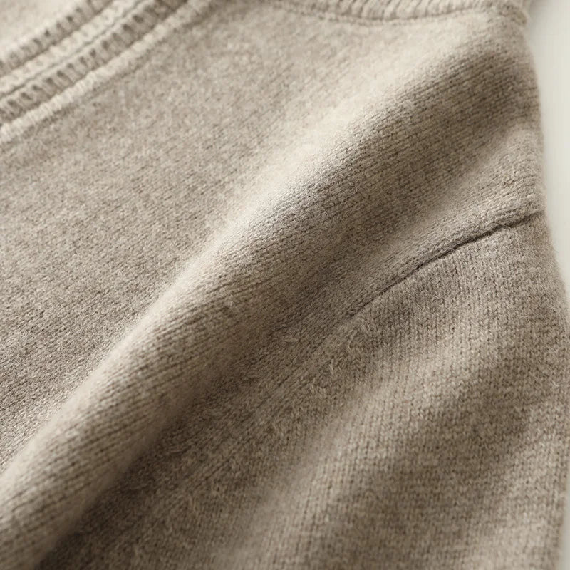 Men's Fine Knit Quarter-Zip with Contrast Collar | Savoni