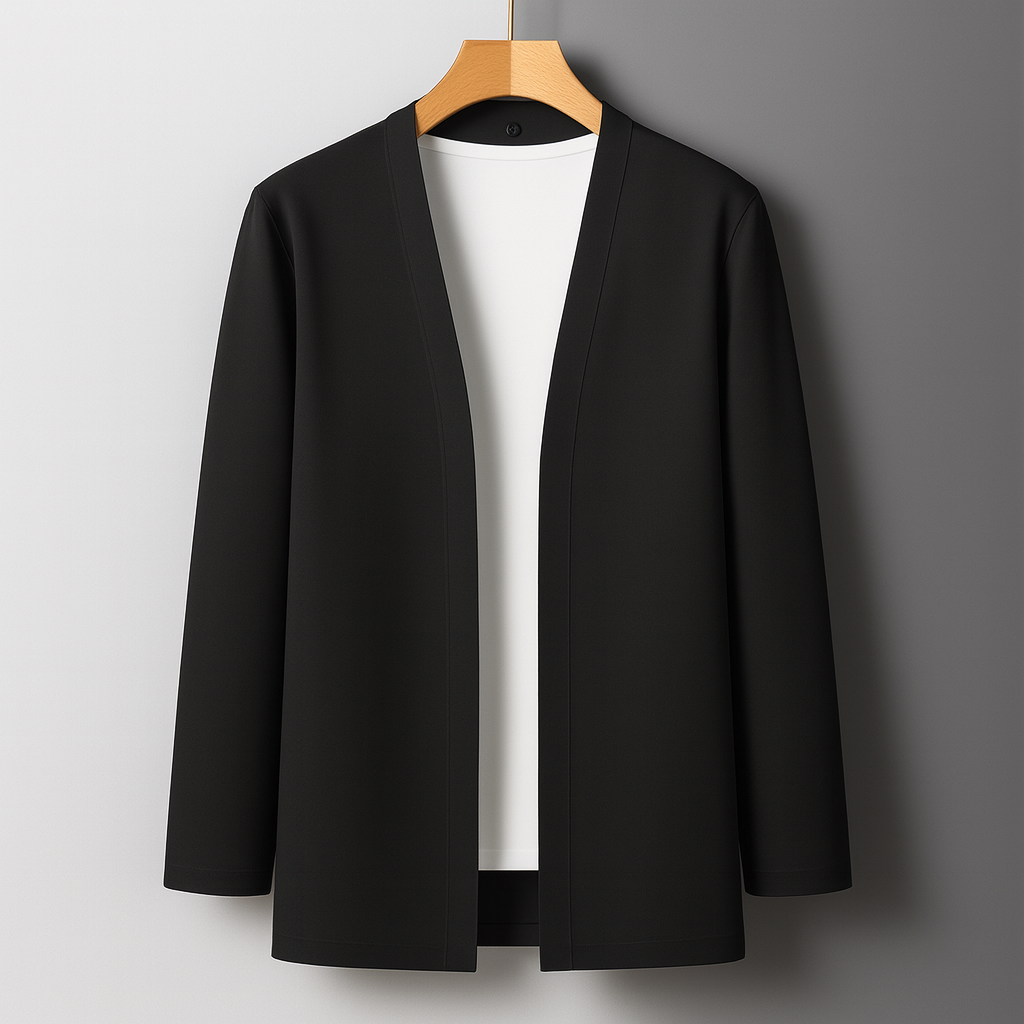 Men's Open Front Cardigan in Fine Knit | Savoni