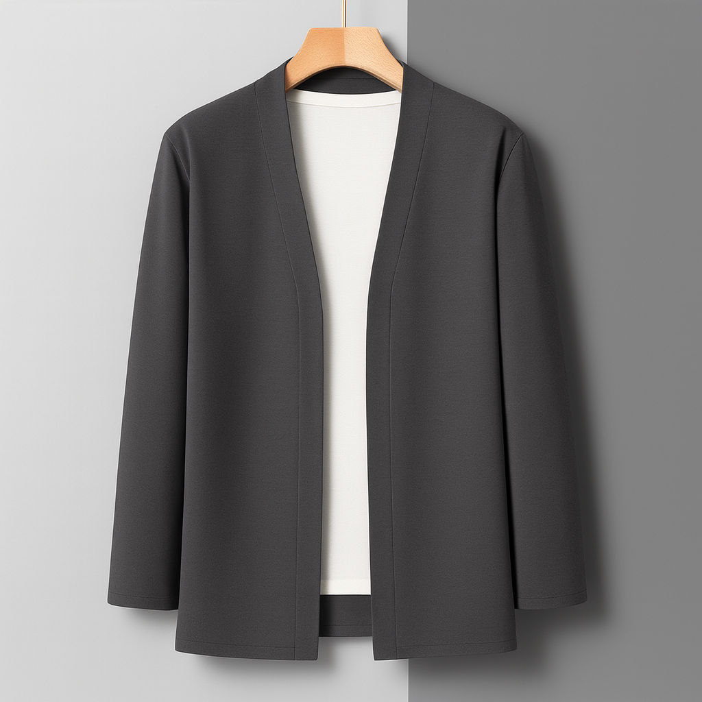 Men's Open Front Cardigan in Fine Knit | Savoni