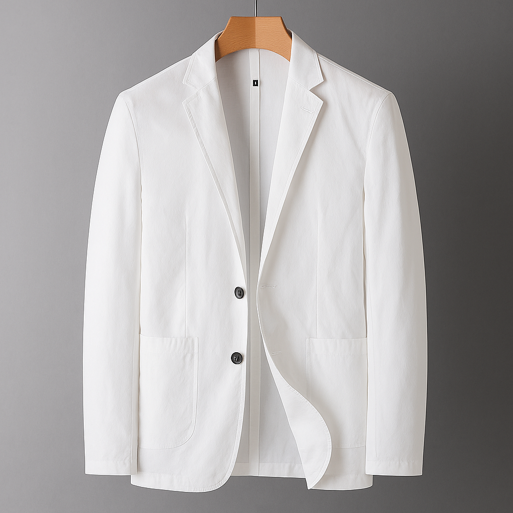 Men's Lightweight Blazer with Notch Lapel | Savoni - White