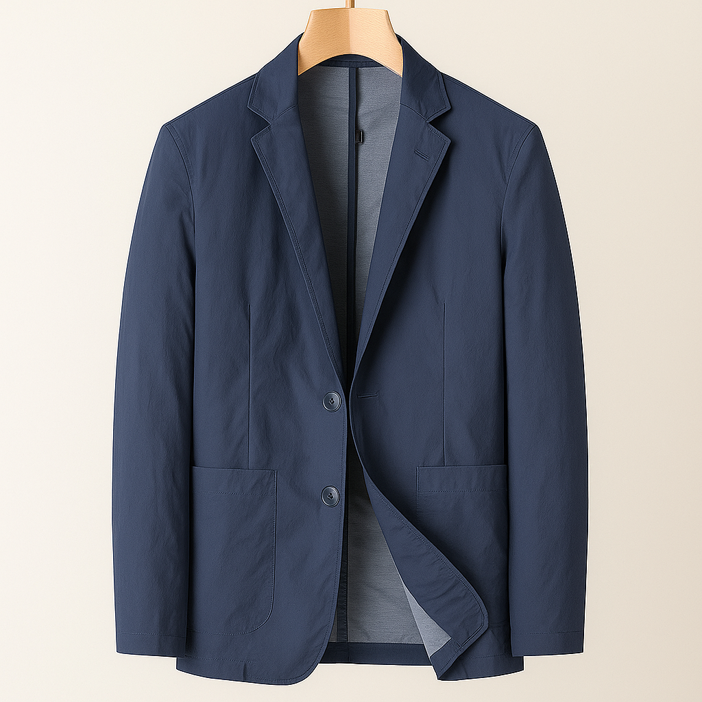 Men's Lightweight Blazer with Notch Lapel | Savoni - Navy Blue