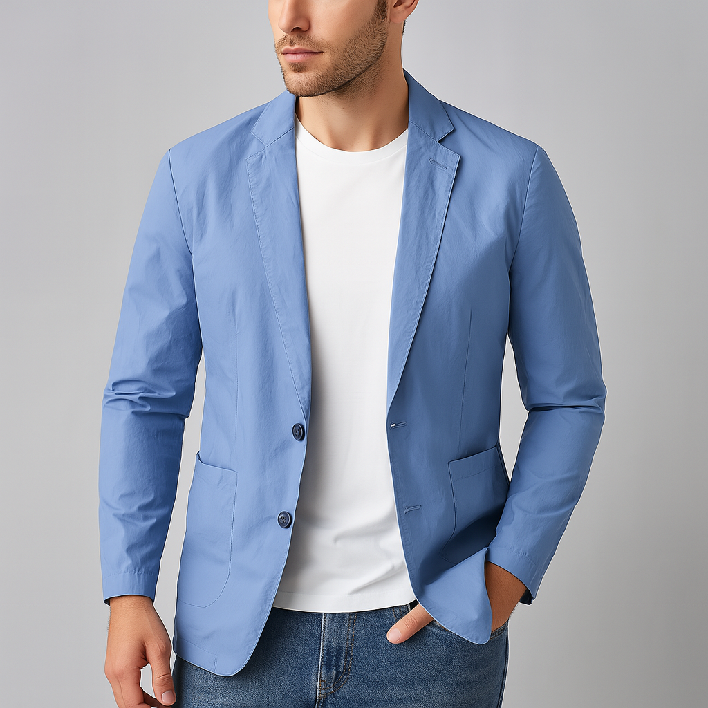 Men's Tailored Blazer, Lightweight Summer | Savoni - Light Blue